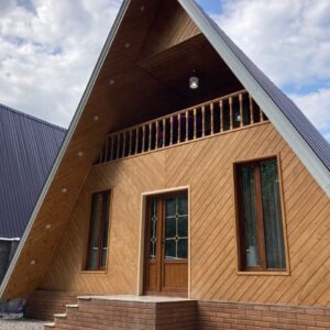 کلبه سوئیسی استخردار با منظره جنگل